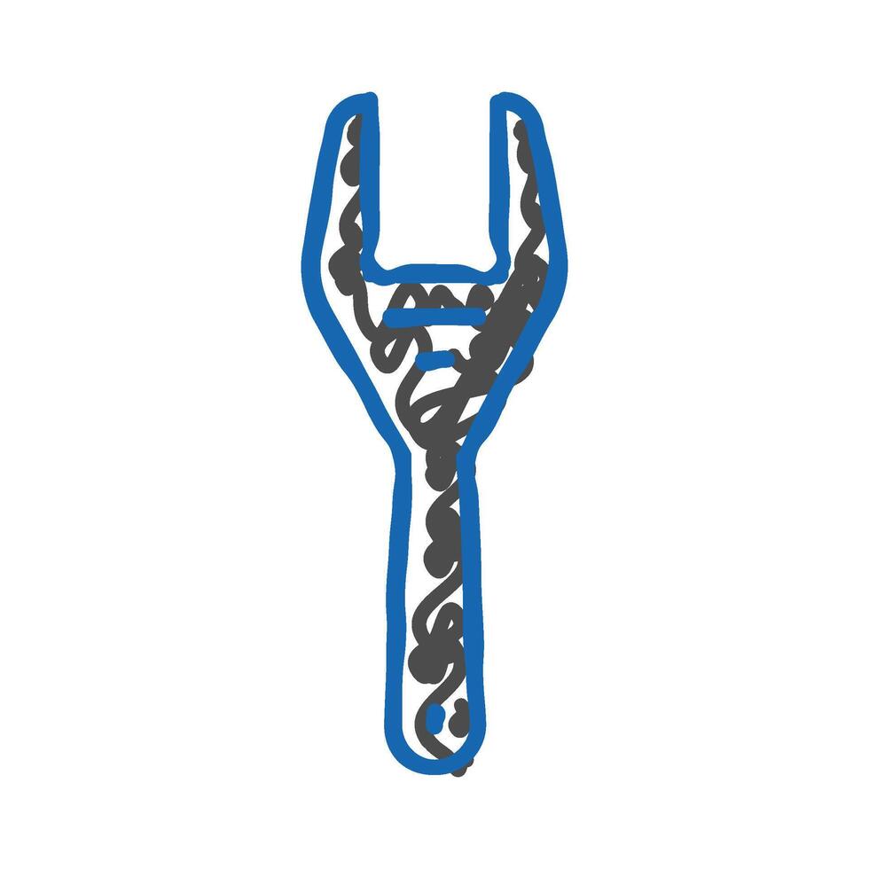 fan clutch wrench tool icon doodle illustration vector