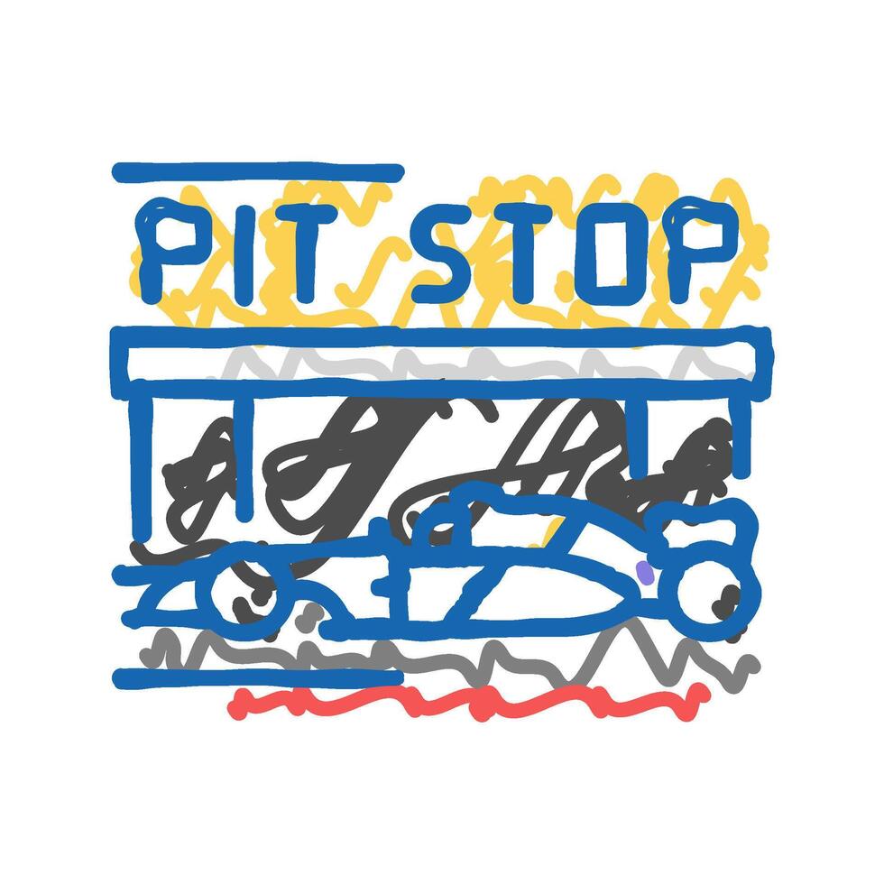 pit stop vehicle speed auto icon doodle illustration vector