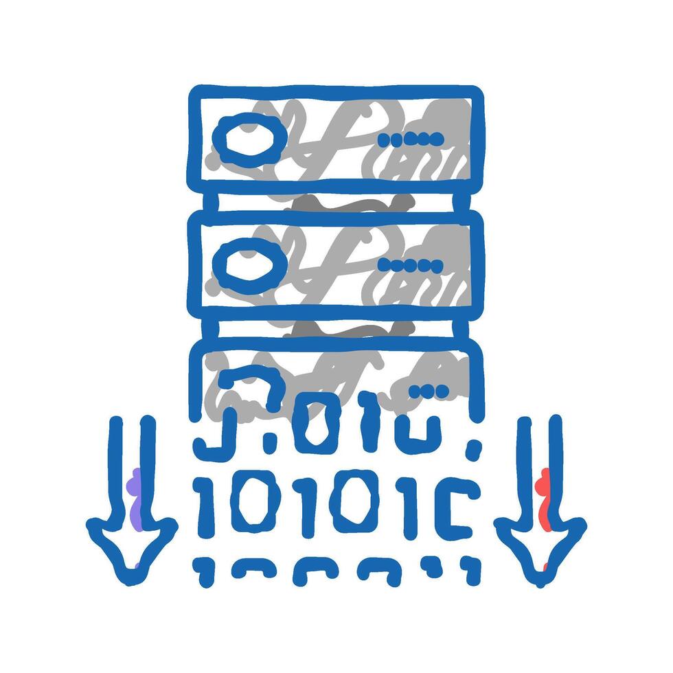 data security icon doodle illustration vector