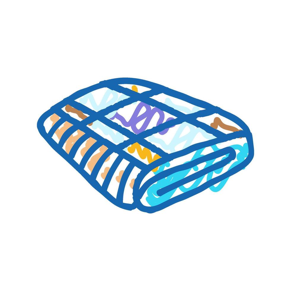 cozy blanket sleep night icon doodle illustration vector