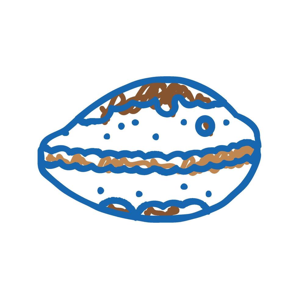 cowrie sea shell beach icon doodle illustration vector
