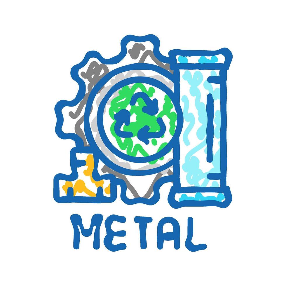 paper recycling waste sorting icon doodle illustration vector
