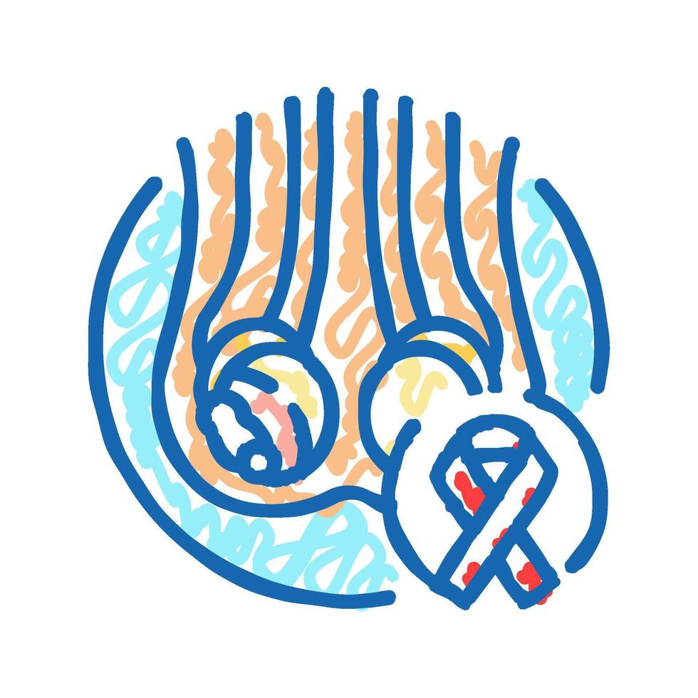 testicular cancer urology icon doodle illustration vector