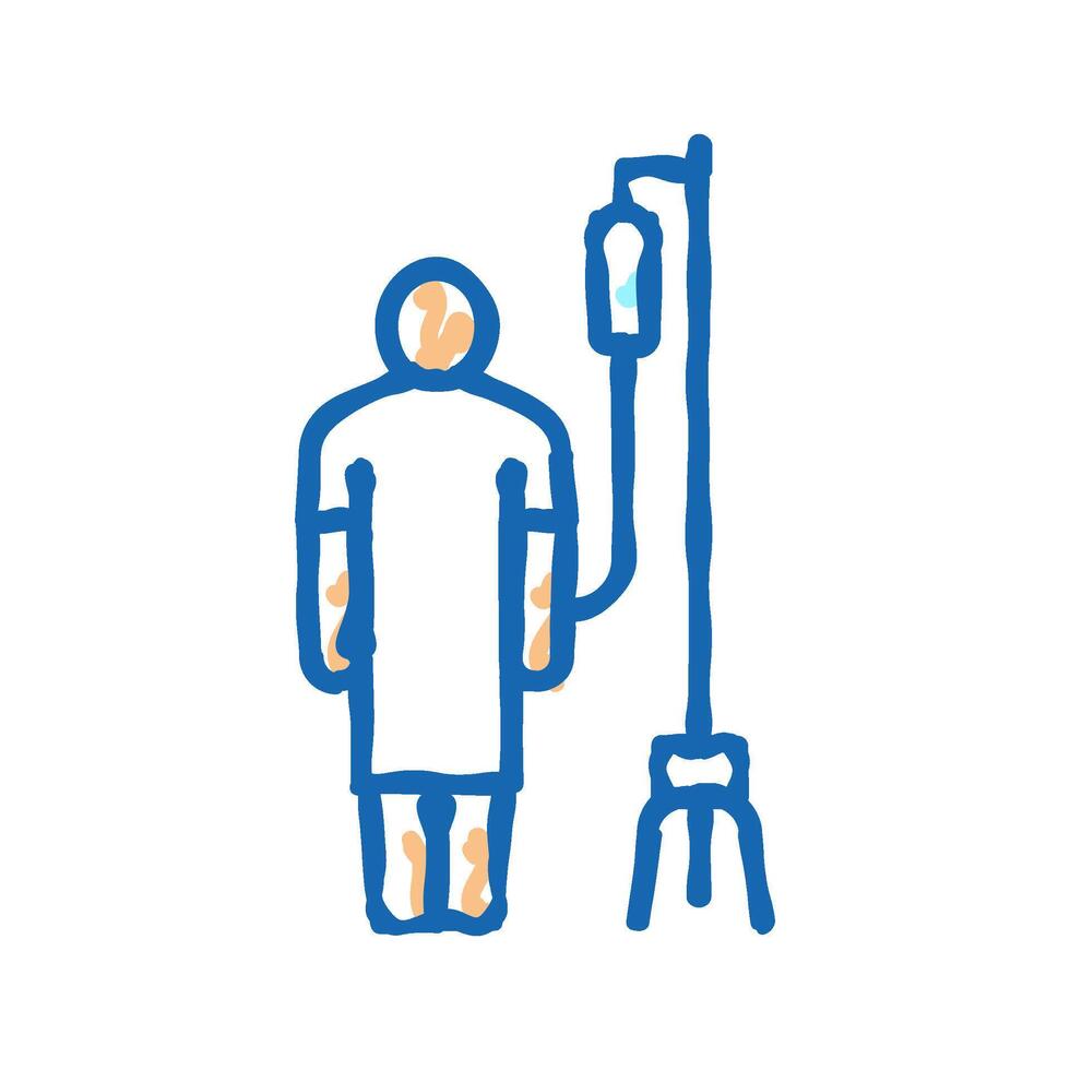patient with dropper icon doodle illustration vector