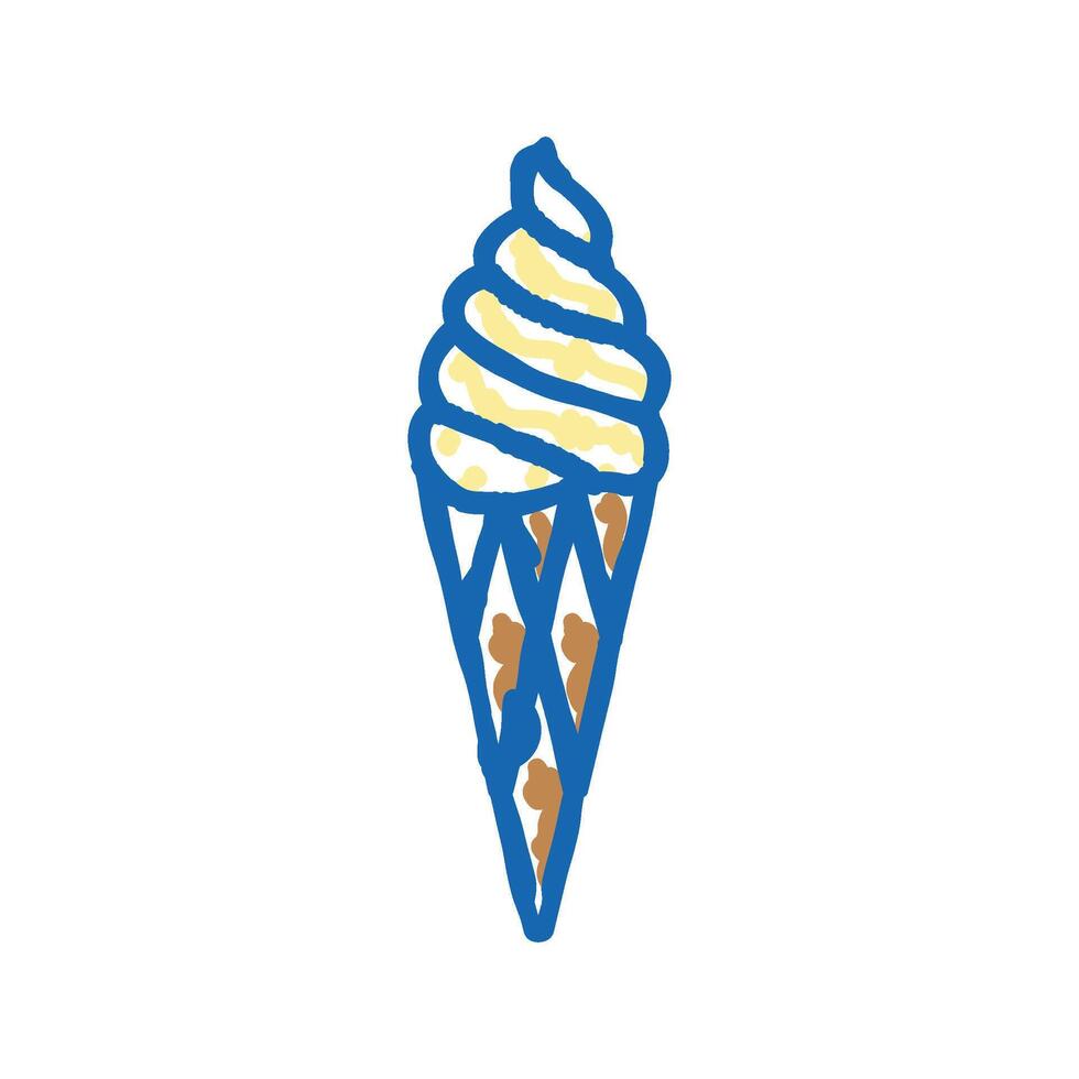 vanilla ice cream icon doodle illustration vector