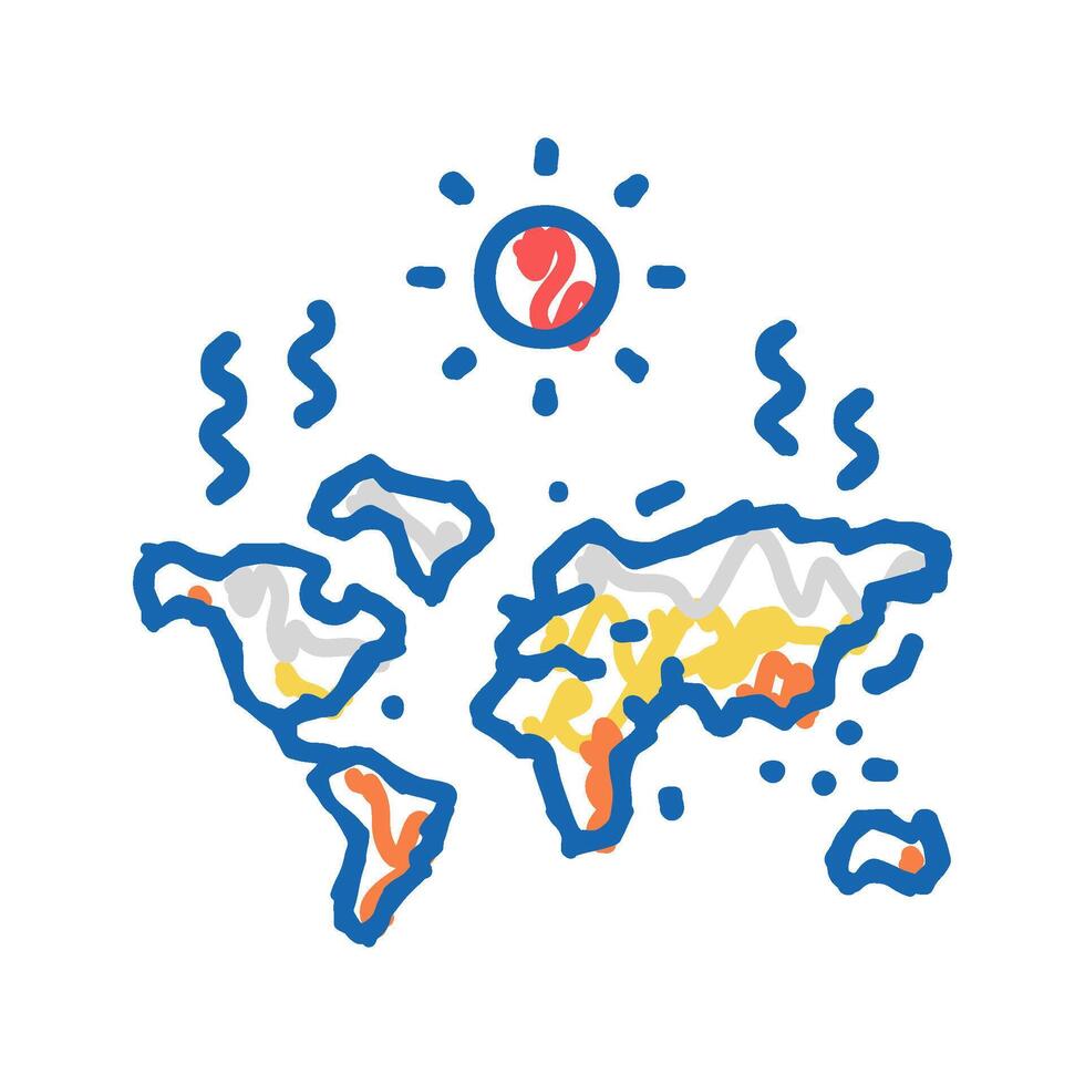 drought map icon doodle illustration vector