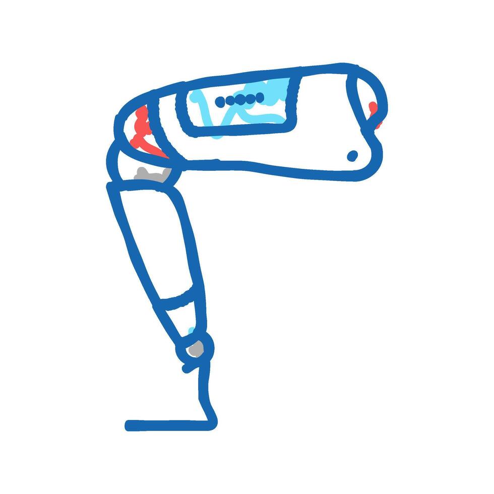 modern leg prosthesis icon doodle illustration vector