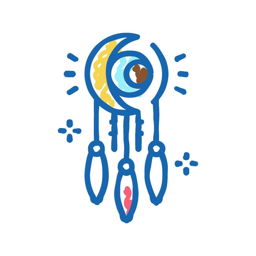 dreamcatcher boho icon doodle illustration vector