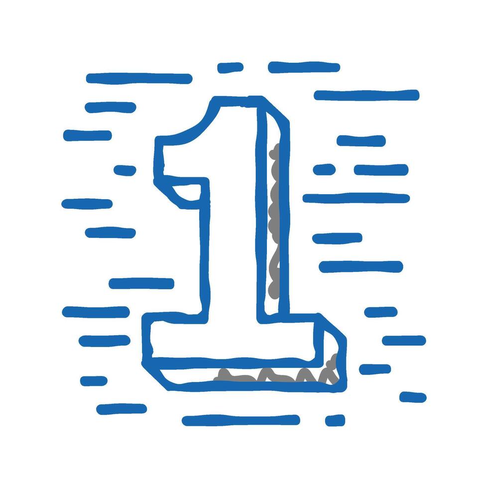 first number icon doodle illustration vector