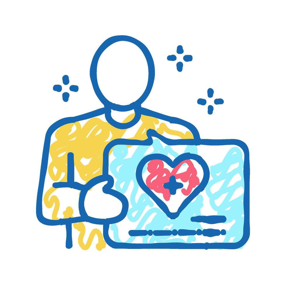 volunteer homecare service icon doodle illustration vector