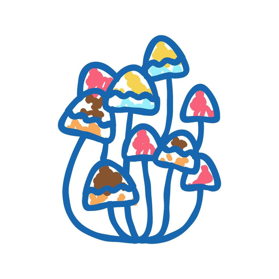 mushrooms boho icon doodle illustration vector