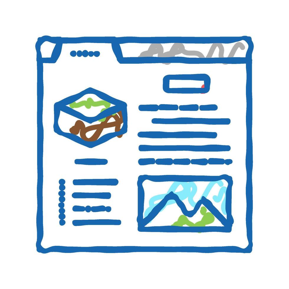 characteristics land icon doodle illustration vector