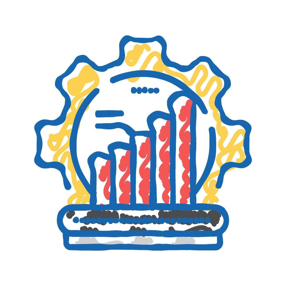 lean manufacturing mechanical engineer icon doodle illustration vector