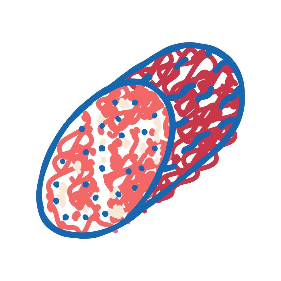 salami sausage meat icon doodle illustration vector