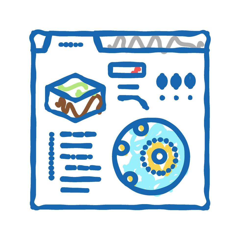 reading information of soil testing in internet icon doodle illustration vector