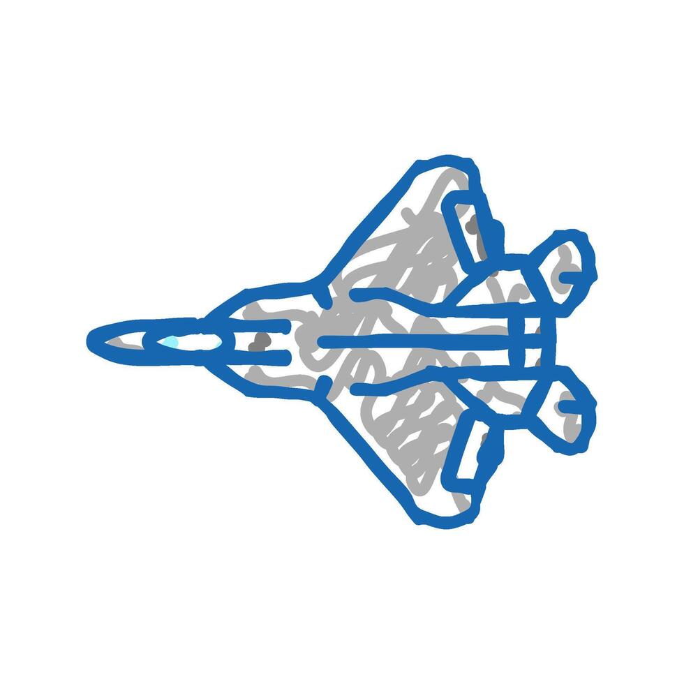 fighter jet airplane aircraft icon doodle illustration vector