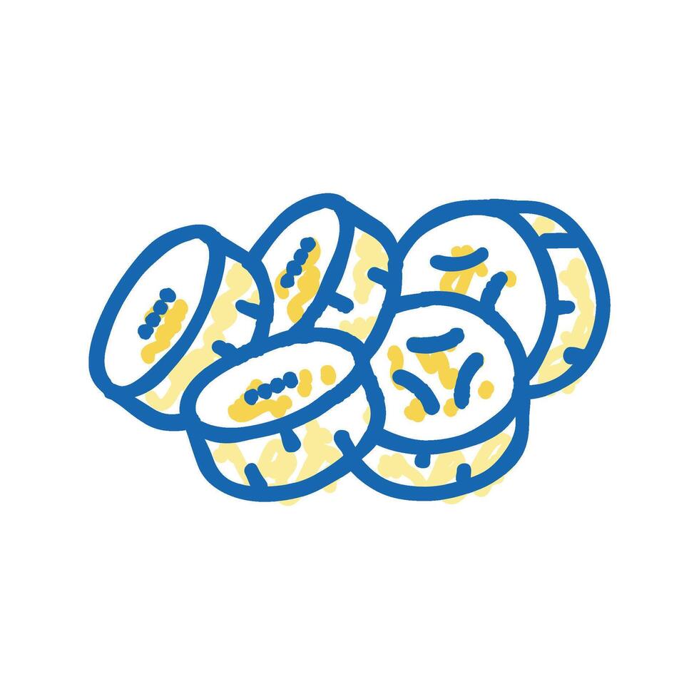 pieces of banana peel icon doodle illustration vector