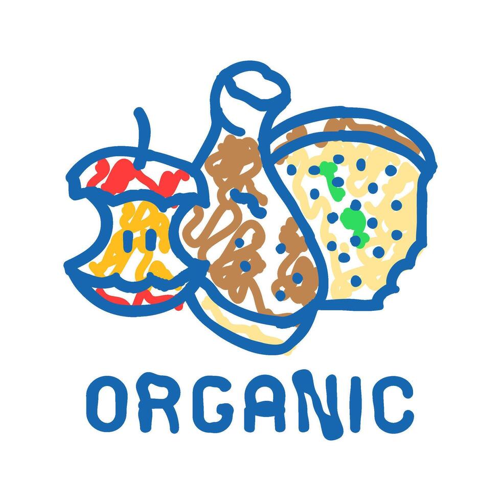 organic waste sorting icon doodle illustration vector