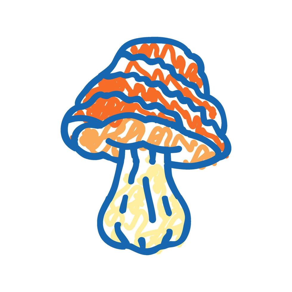 psychedelic narcotic mushroom icon doodle illustration vector