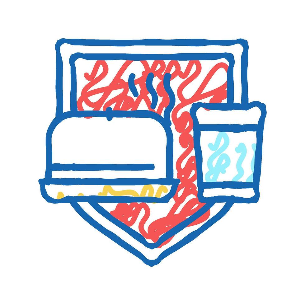 food and water security social problem icon doodle illustration vector