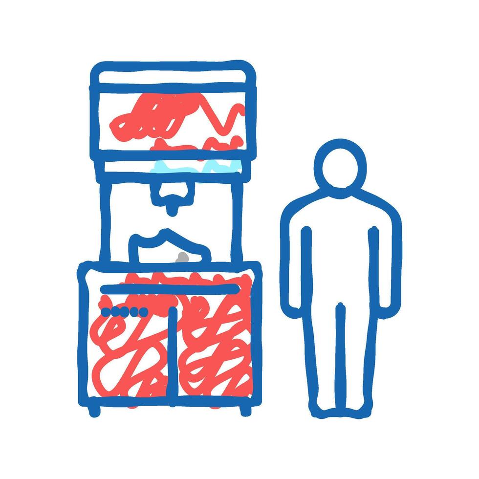shoe production machine icon doodle illustration vector