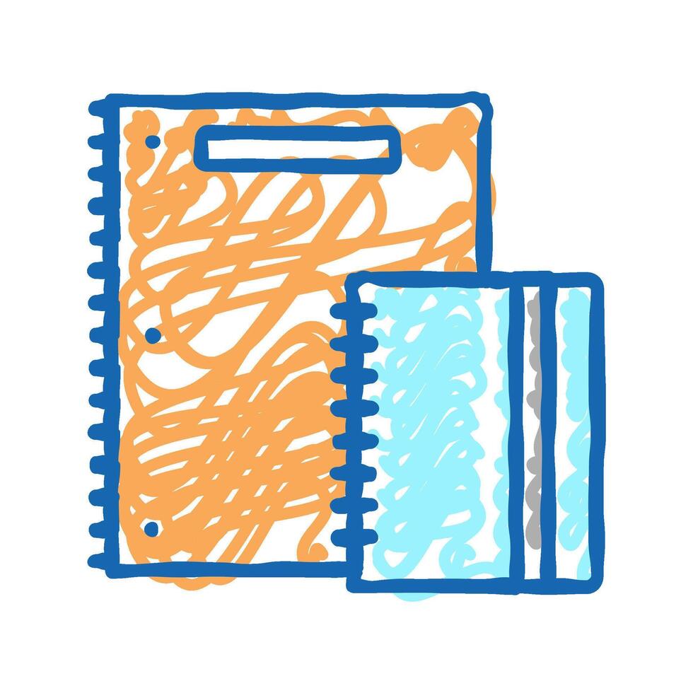 spiral notebook icon doodle illustration vector