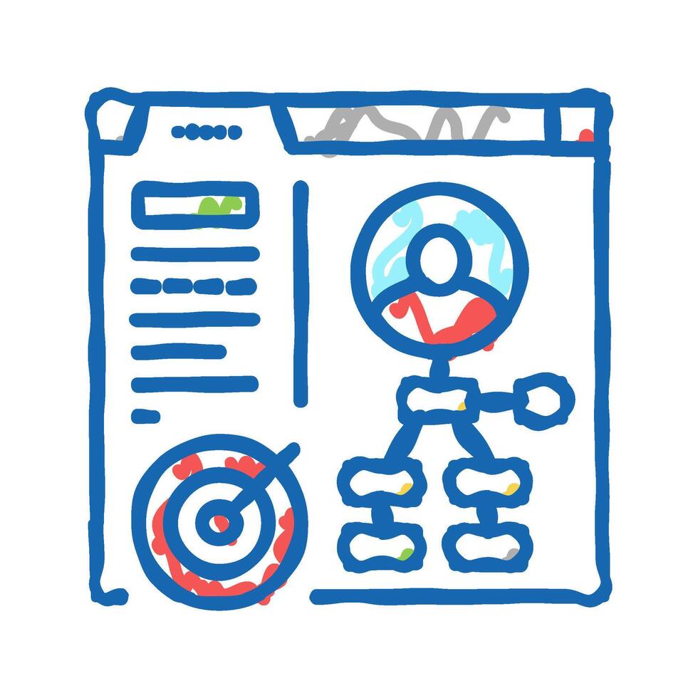 customer analytics report icon doodle illustration vector
