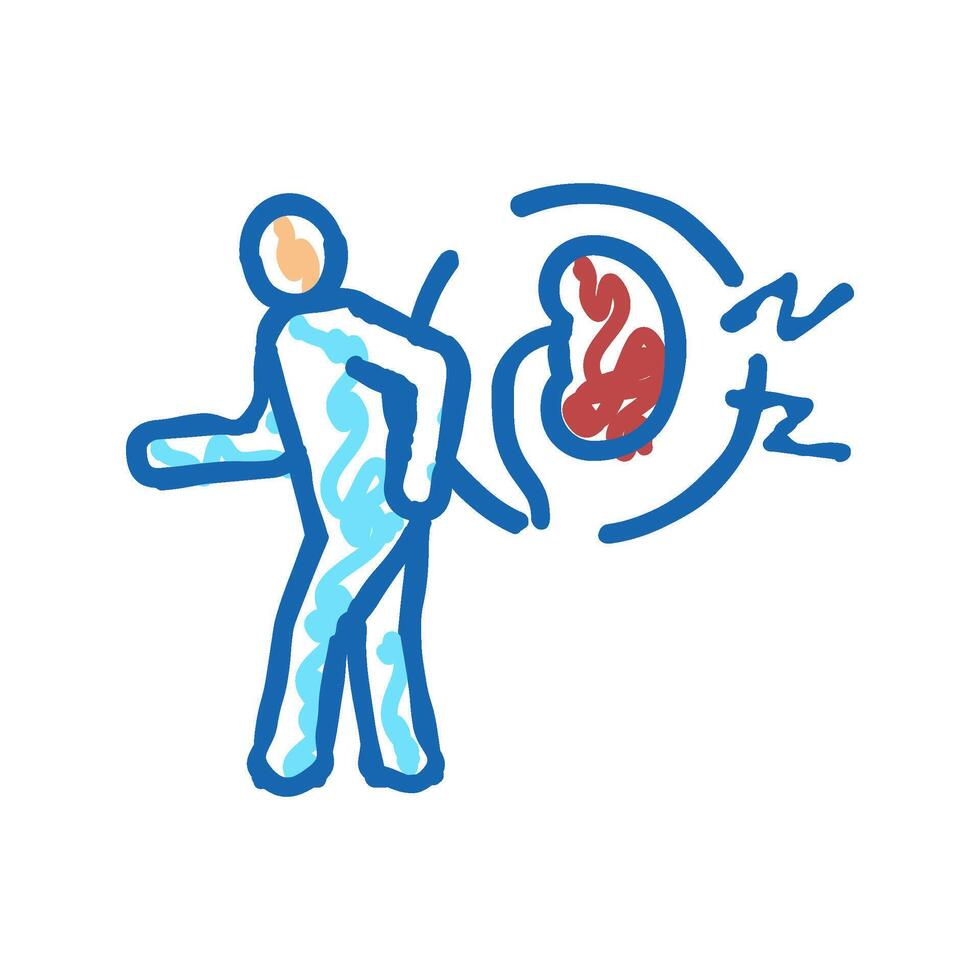 pain kidneys icon doodle illustration vector