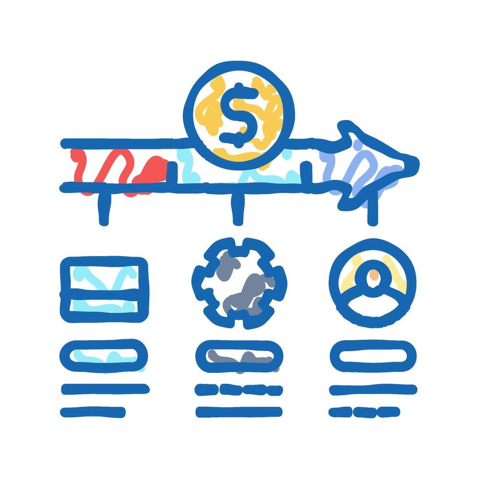 payment processing business process icon doodle illustration vector