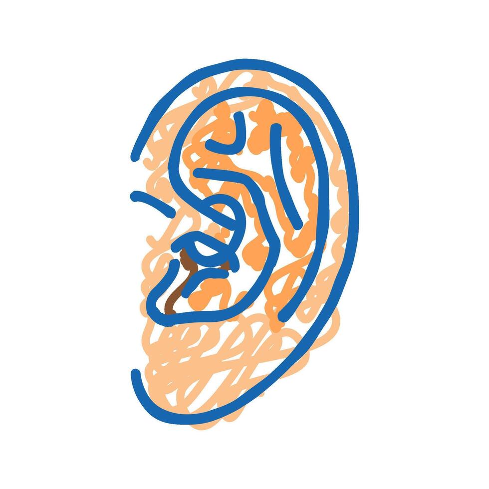 daith piercing earring icon doodle illustration vector