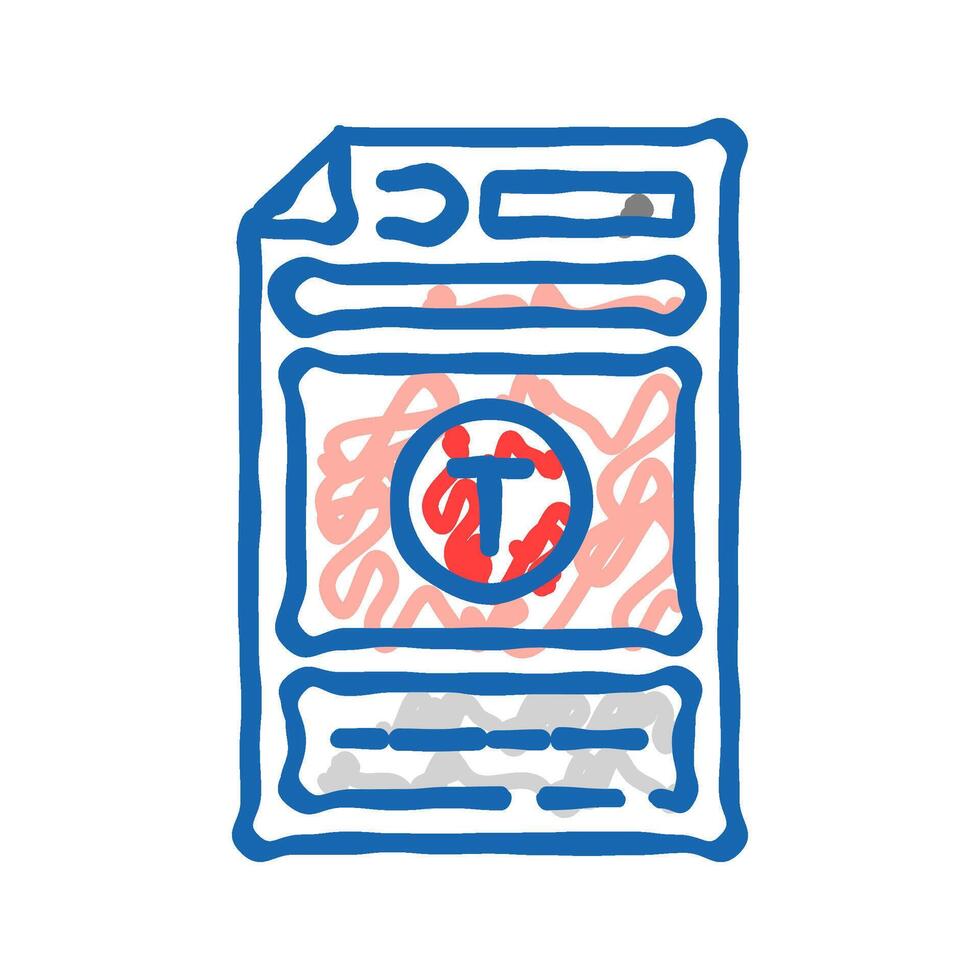document templates technical writer icon doodle illustration vector