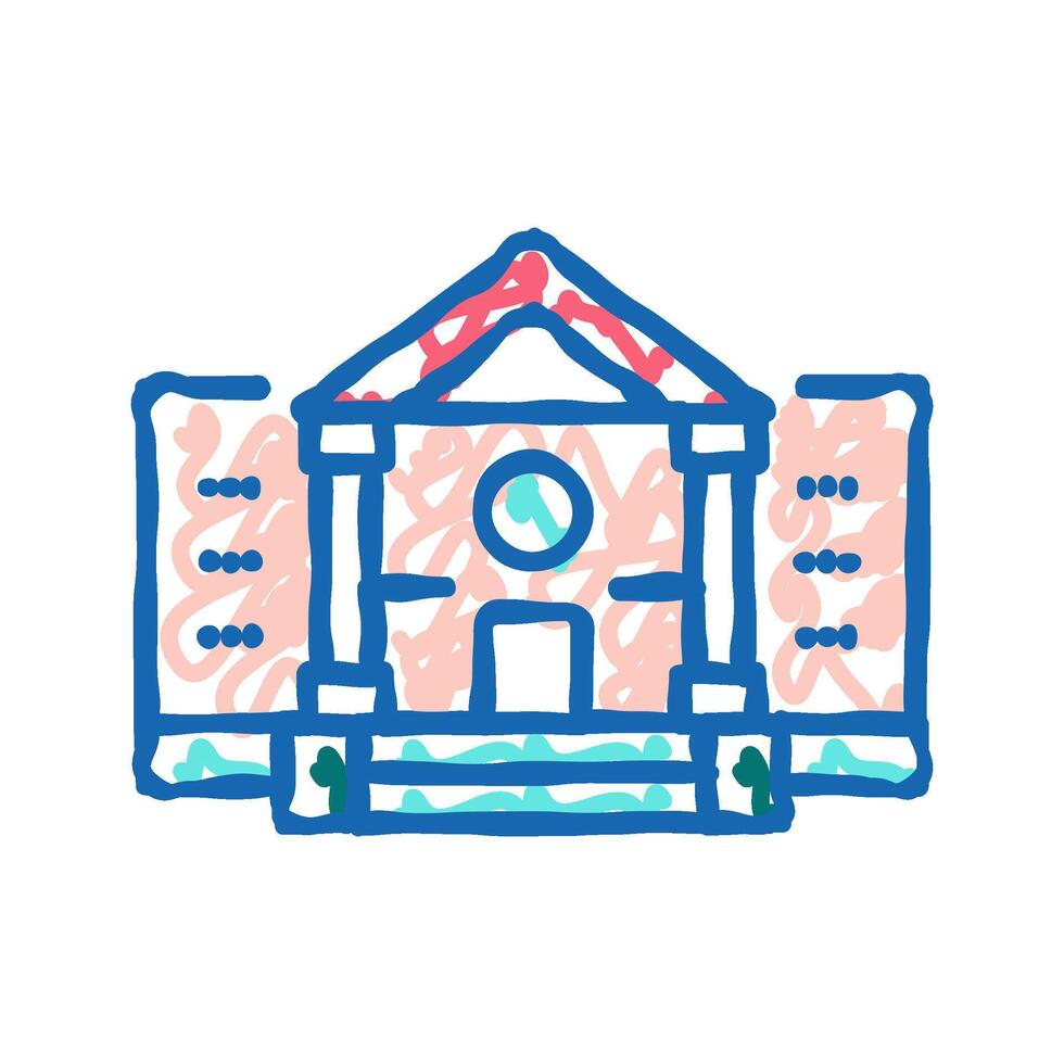 museum building color icon color illustration vector