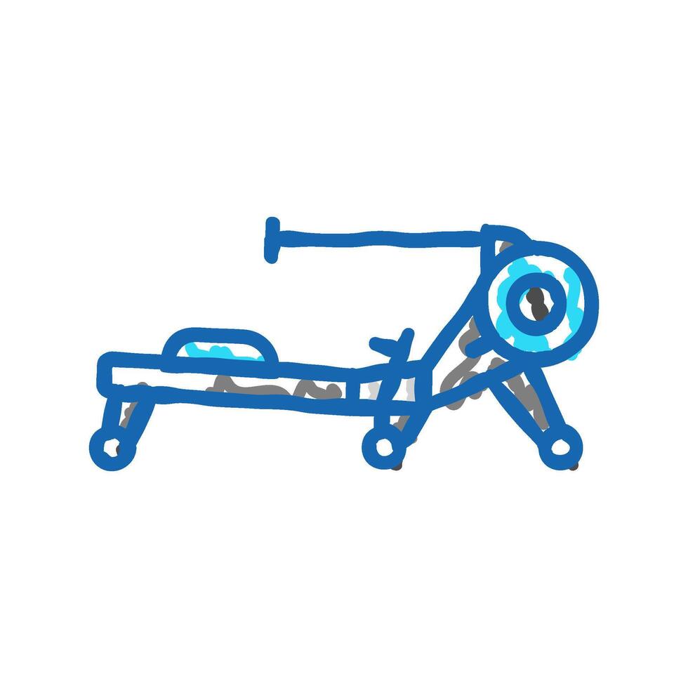 rowing machine fitness tool icon doodle illustration vector