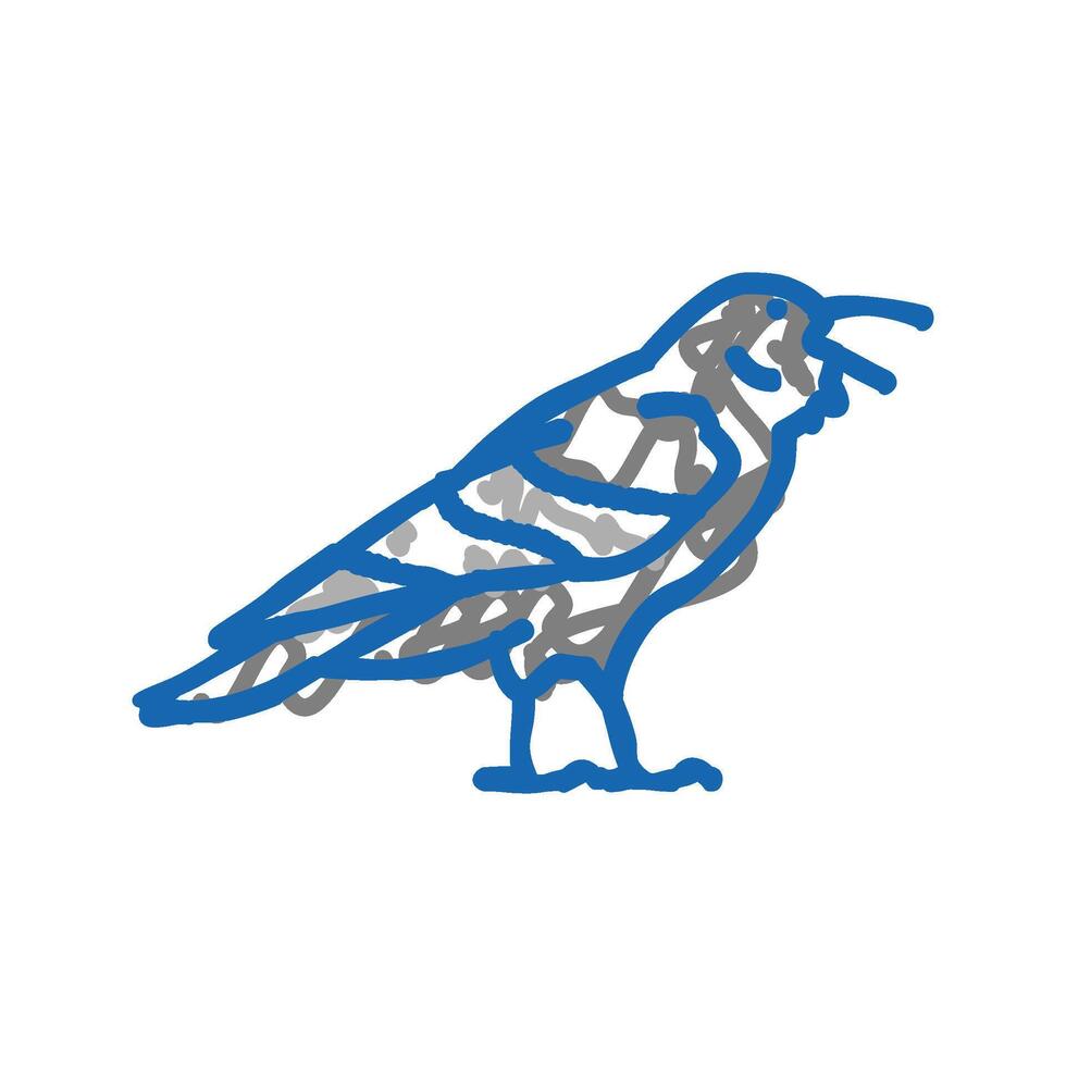 raven bird icon doodle illustration vector