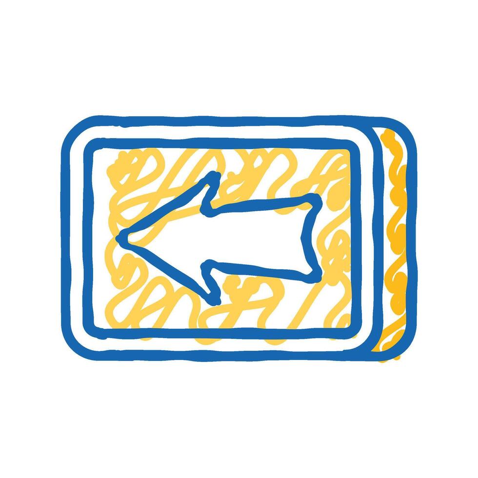 button arrow icon doodle illustration vector