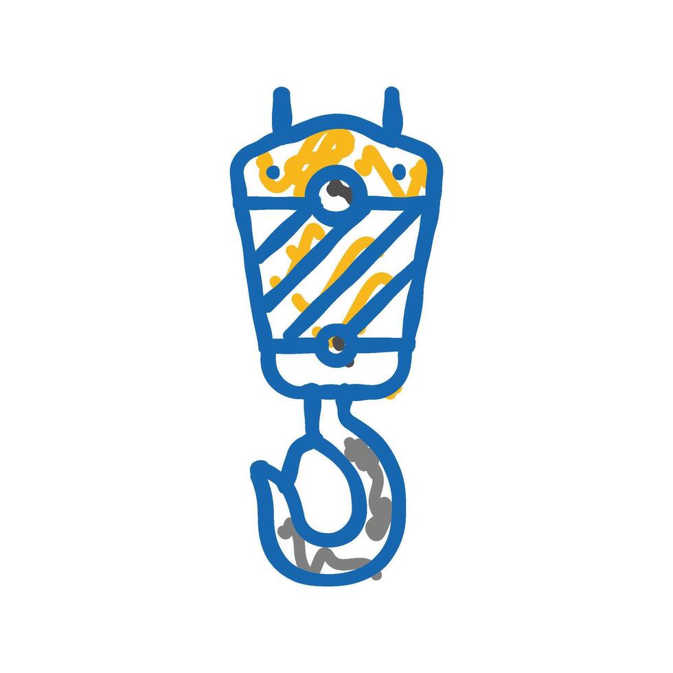 crane hook construction vehicle icon doodle illustration vector