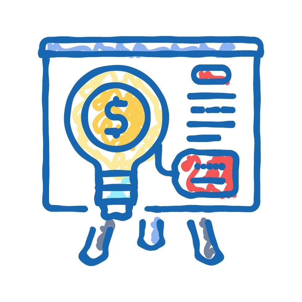 pitch technical sales engineer icon doodle illustration vector