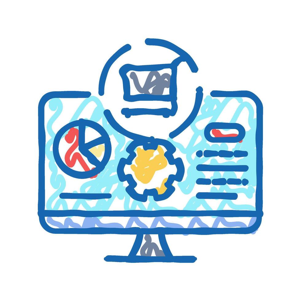 management software technical sales engineer icon doodle illustration vector