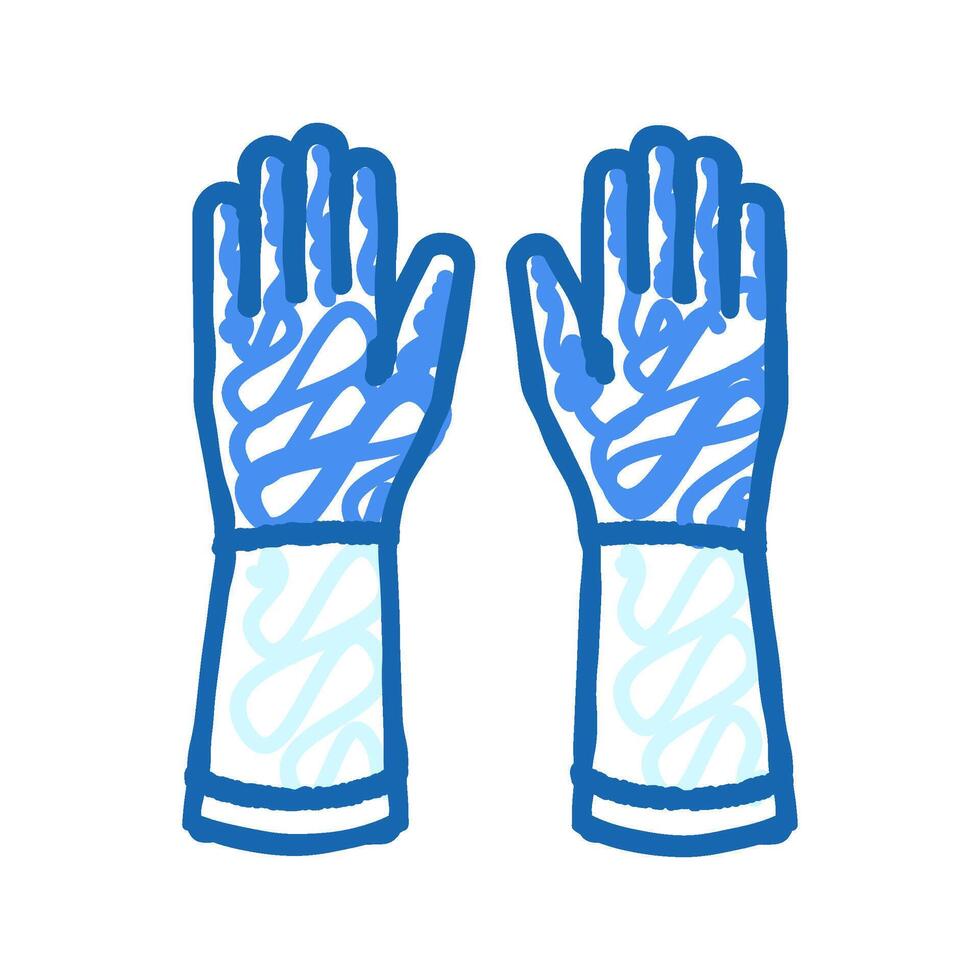 cleaning gloves bleach icon doodle illustration vector