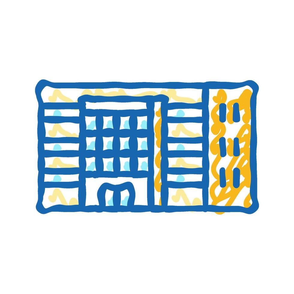 student school building icon doodle illustration vector