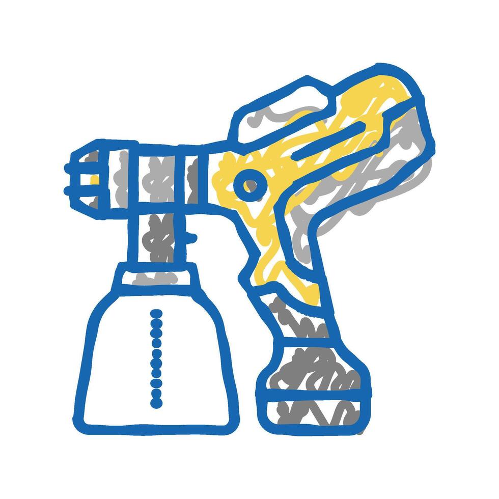 spray gun tool icon doodle illustration vector