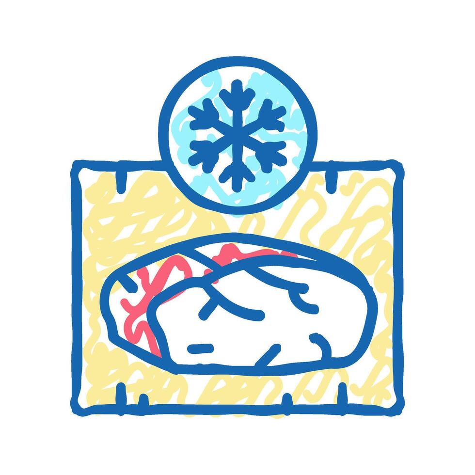 frozing meat icon doodle illustration vector