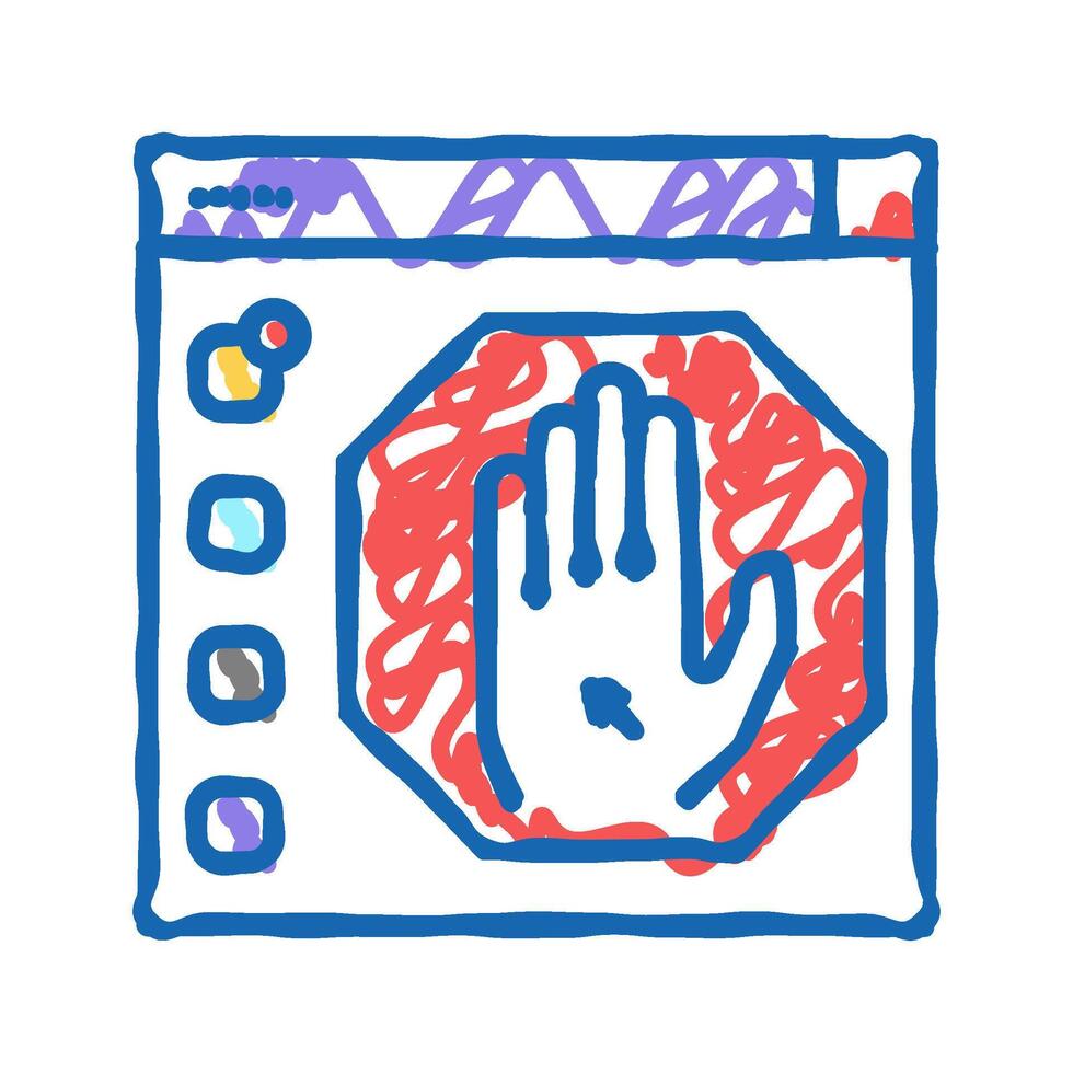 deplatforming system icon doodle illustration vector