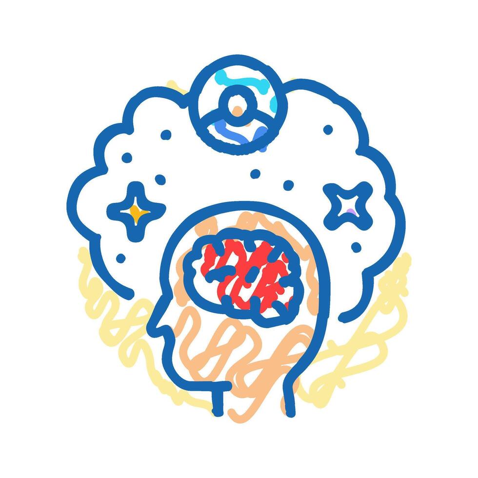 consciousness unsolved mystery icon doodle illustration vector