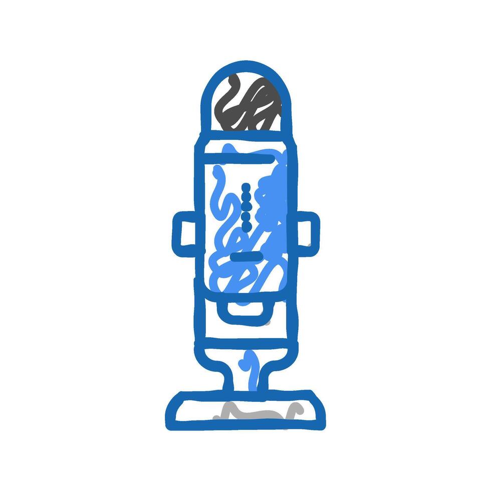 button mic microphone icon doodle illustration vector