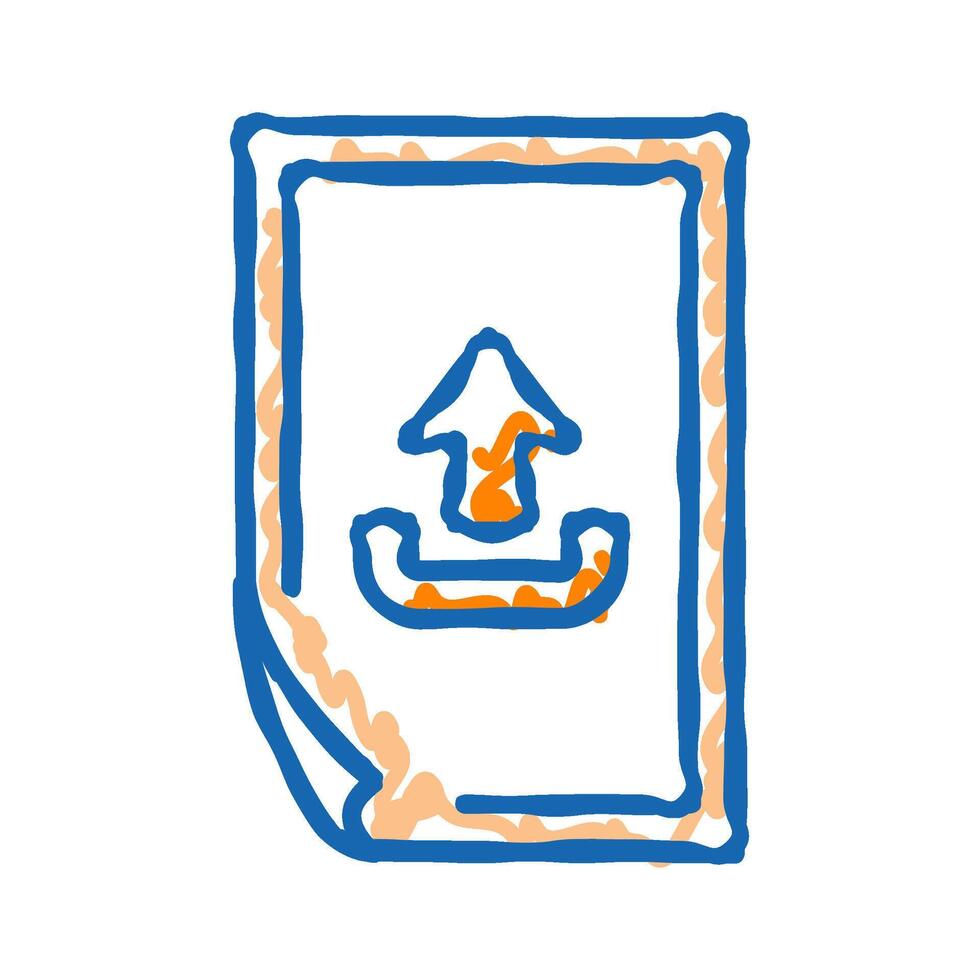 upload paper document icon doodle illustration vector