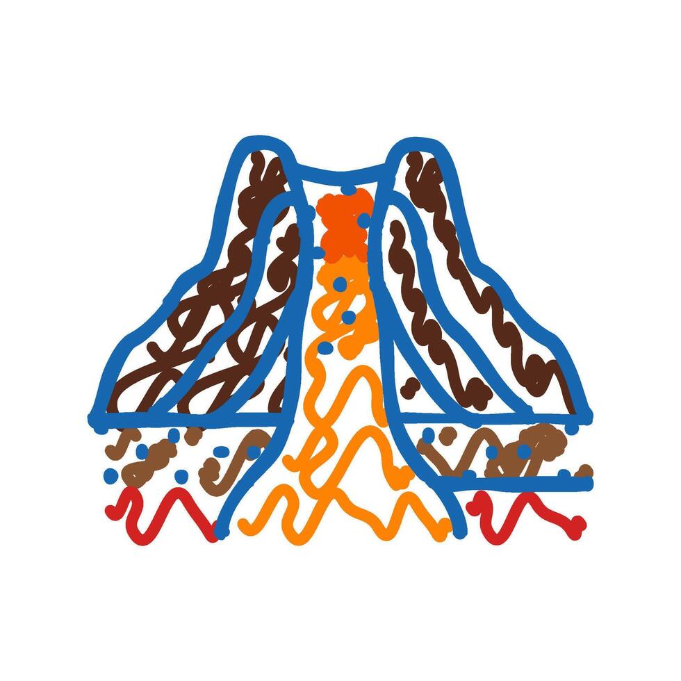 volcanic domes lava icon doodle illustration vector