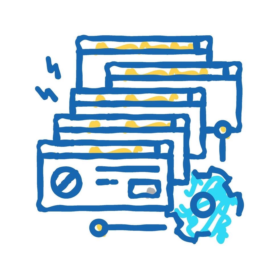 crash system icon doodle illustration vector
