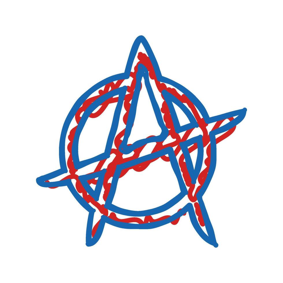 anarchy subculture style punk icon doodle illustration vector