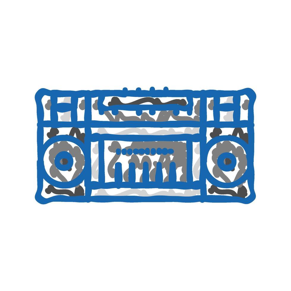retro radio hipster retro icon doodle illustration vector